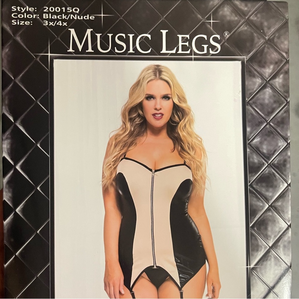 Music Legs Black and Nude Chemise